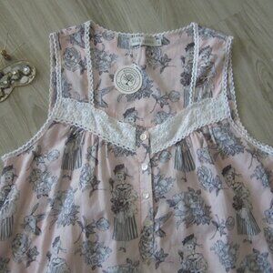 NWT -  MAHOGONY - Pink 100% Cotton Pink Victorian Print Nightgown - Sz S